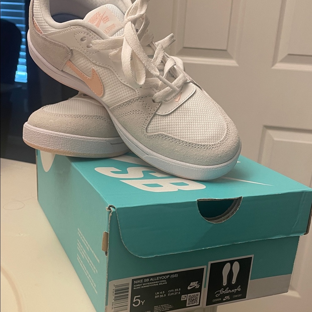 Nike SB Alleyoop (GS) Skate Women's Sneakers - White and Pink NIB